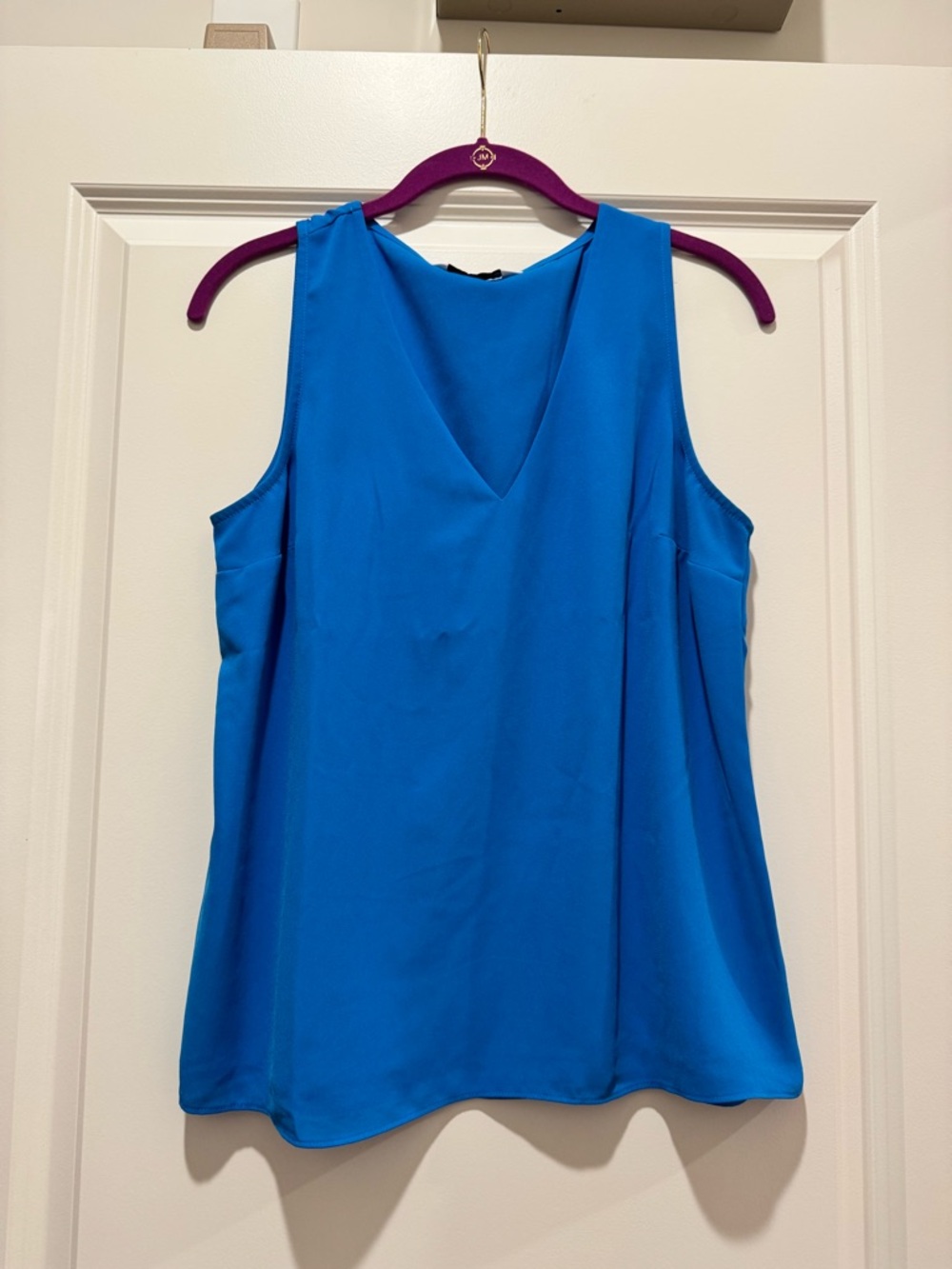 Nine West Vibrant Blue V-Neck Sleeveless Blouse